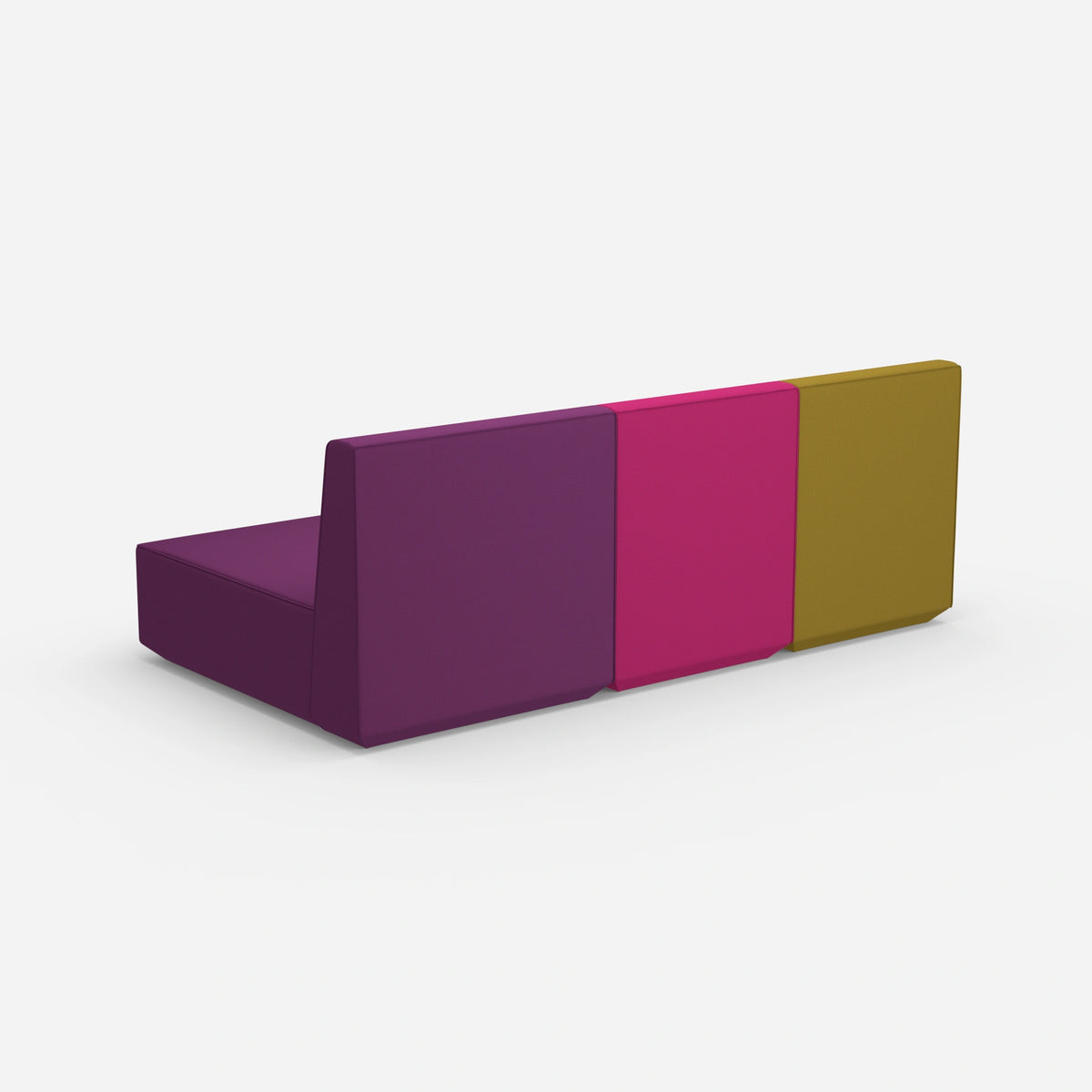 3 Personen Sofa mit Recamiere von hinten