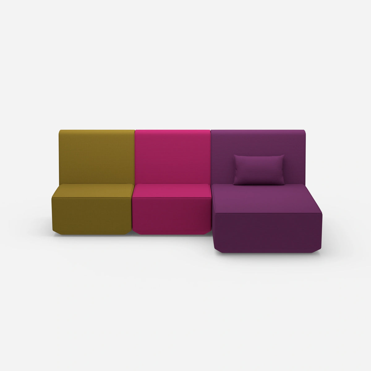 3 Personen Sofa mit Recamiere von vorne