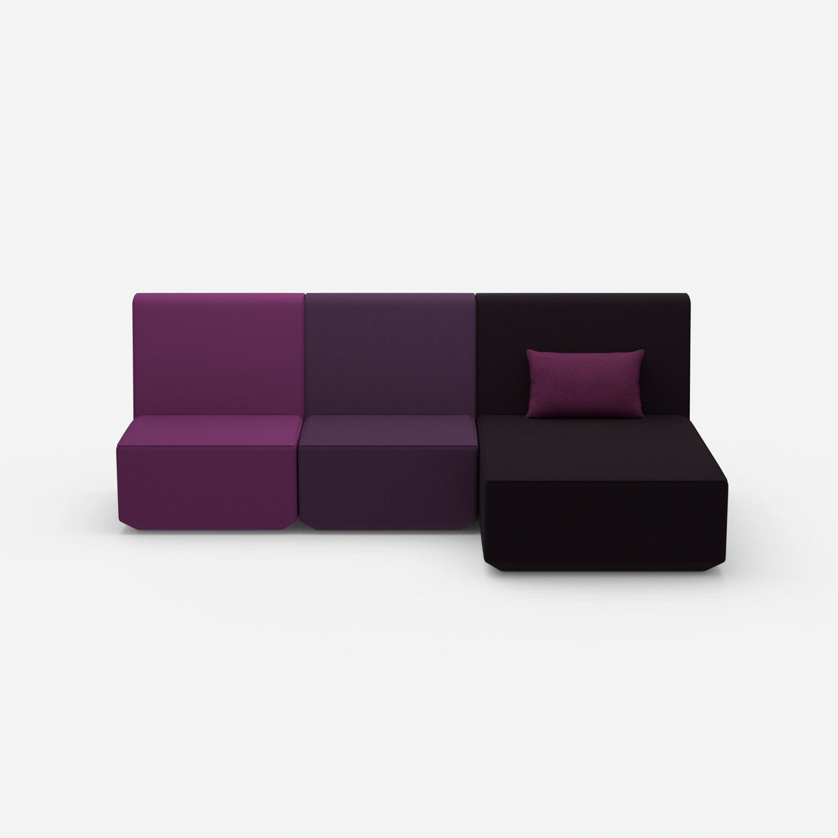 3 Personen Sofa mit Recamiere von vorne