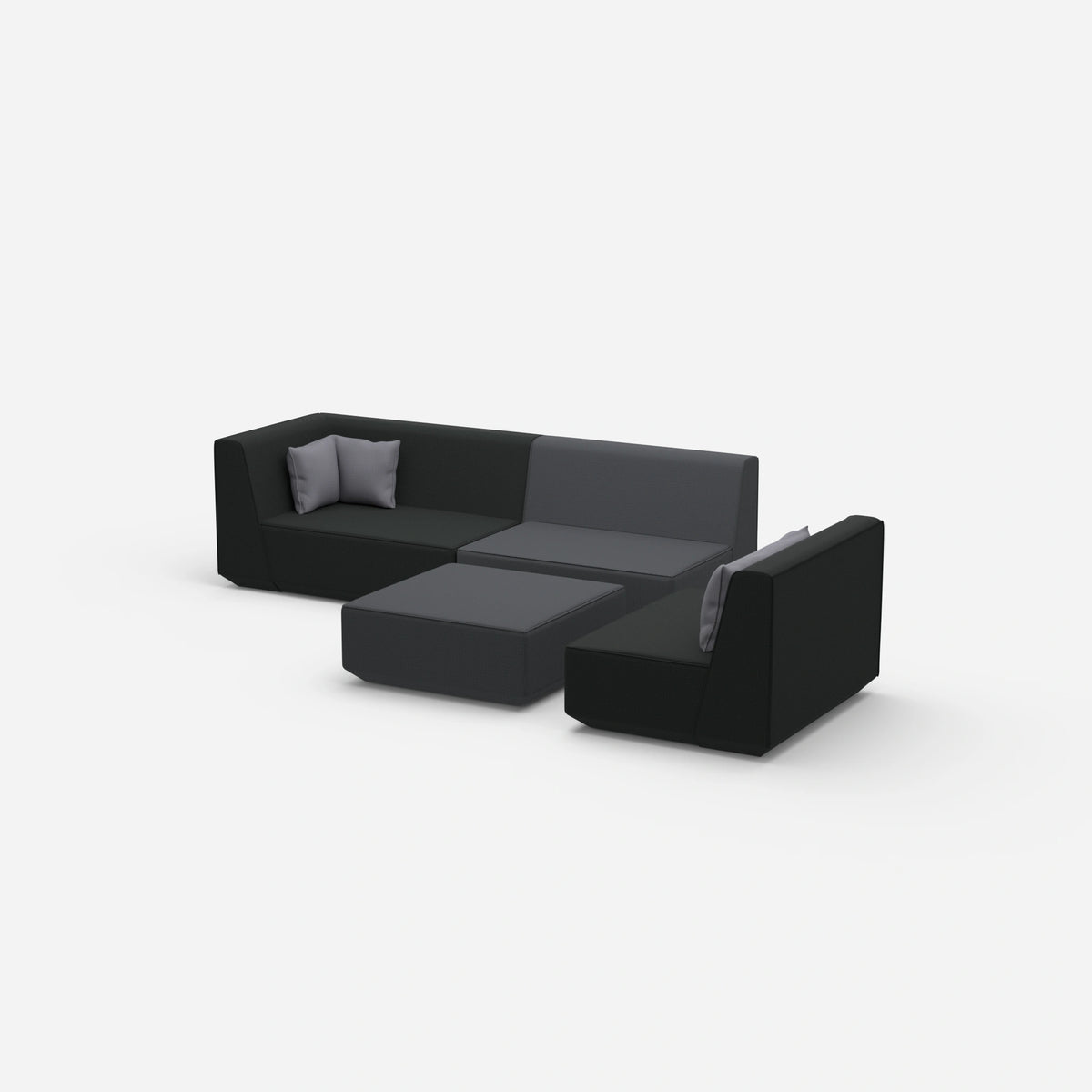 3 Sitzer mit Sessel von der Seite
