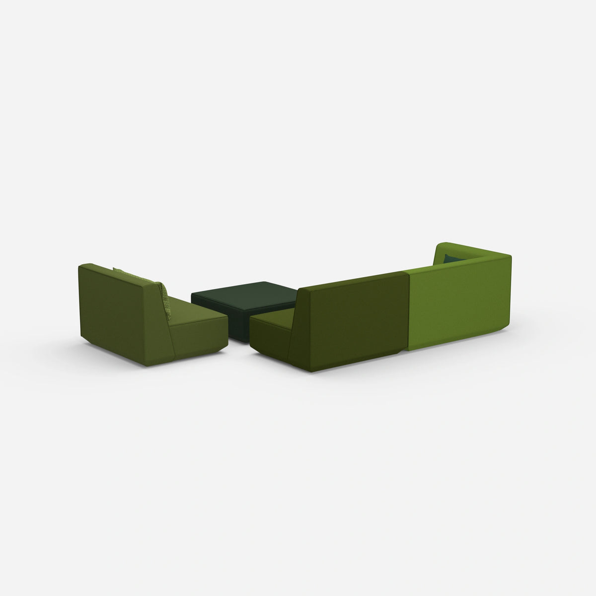 3 Sitzer mit Sessel von hinten