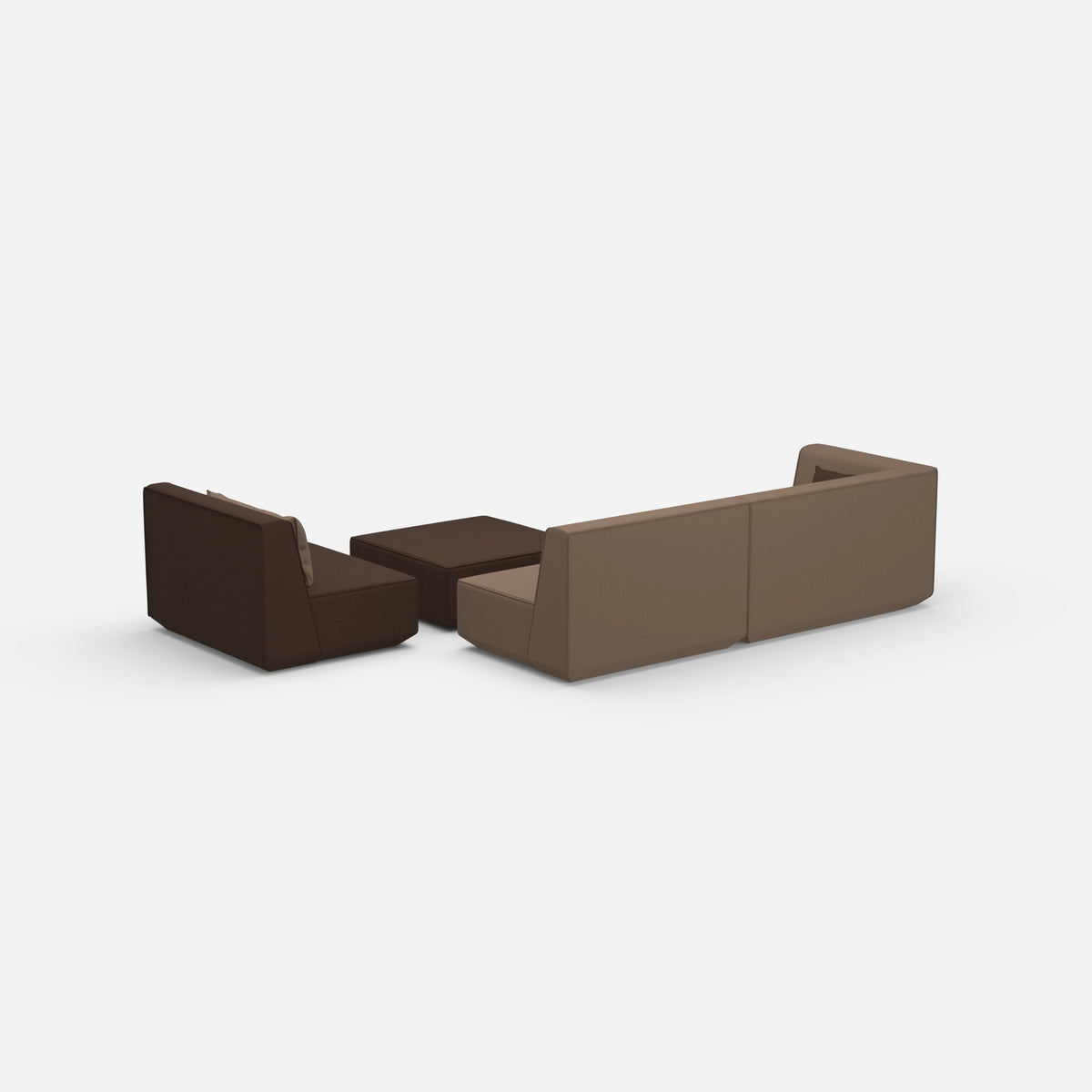 3 Sitzer mit Sessel von hinten
