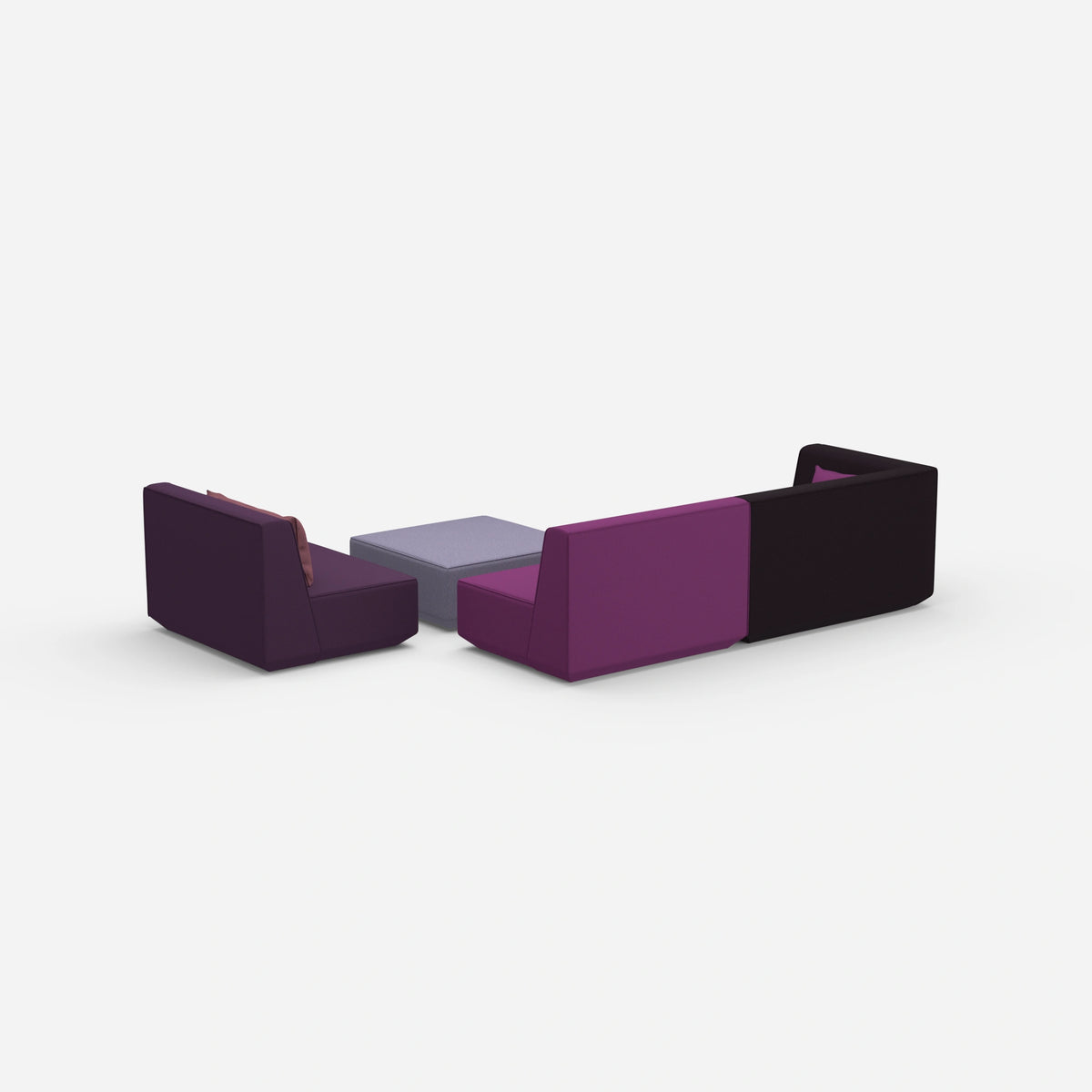 3 Sitzer mit Sessel von hinten