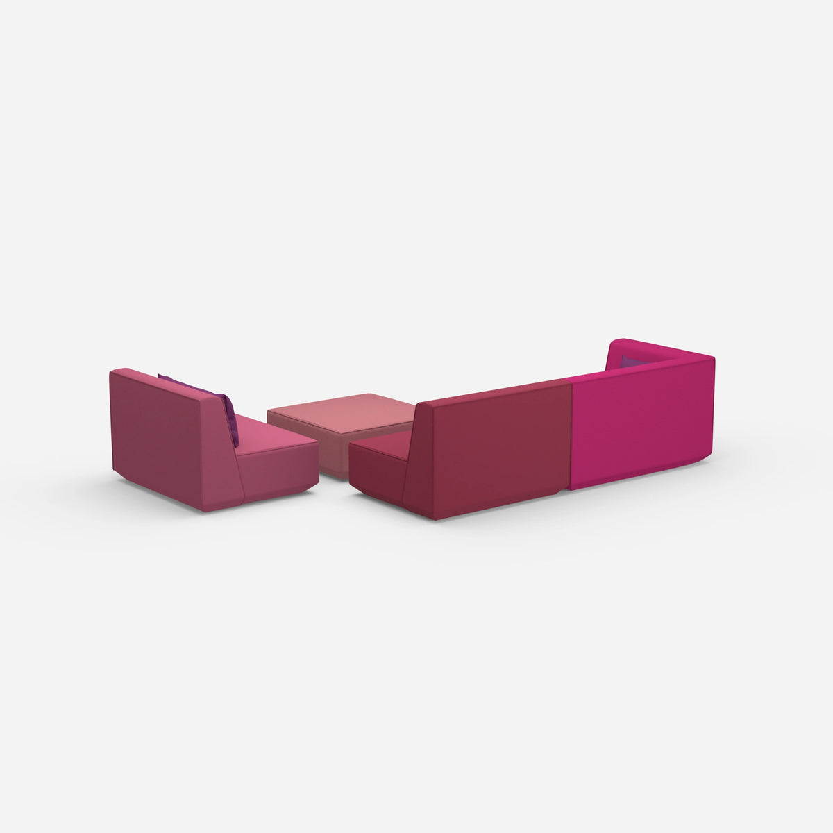 3 Sitzer mit Sessel von hinten