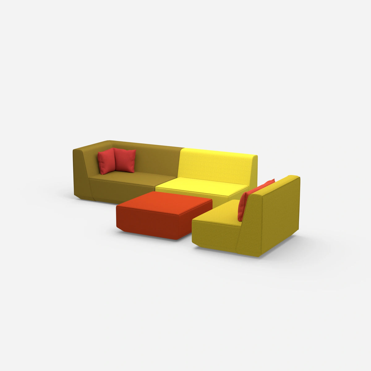 3 Sitzer mit Sessel von der Seite