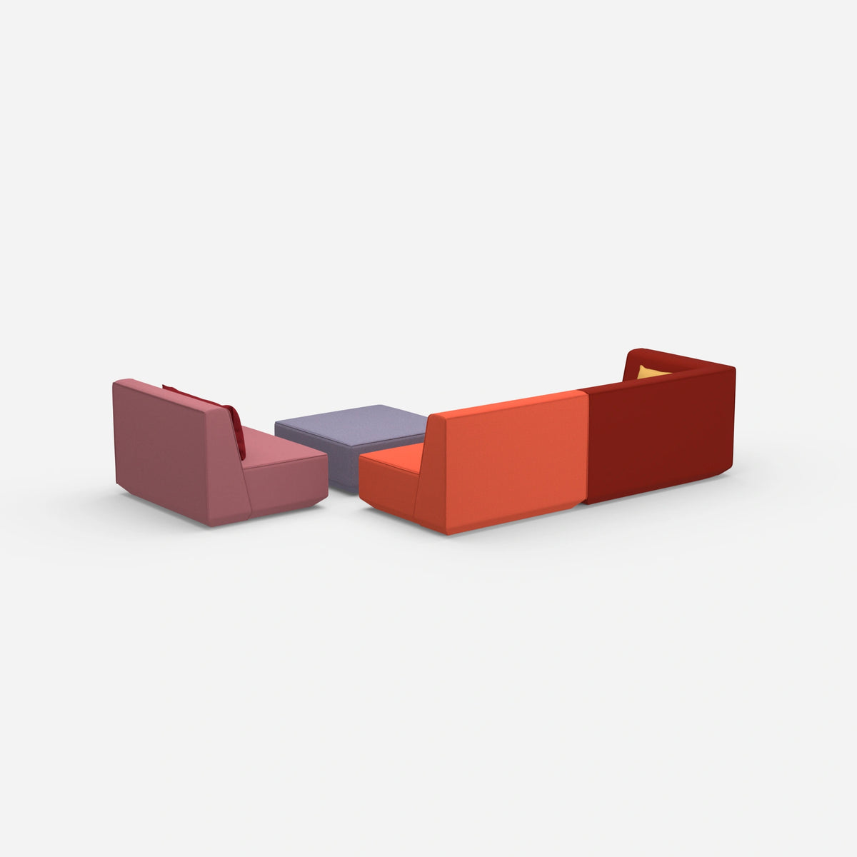 3 Sitzer mit Sessel von hinten