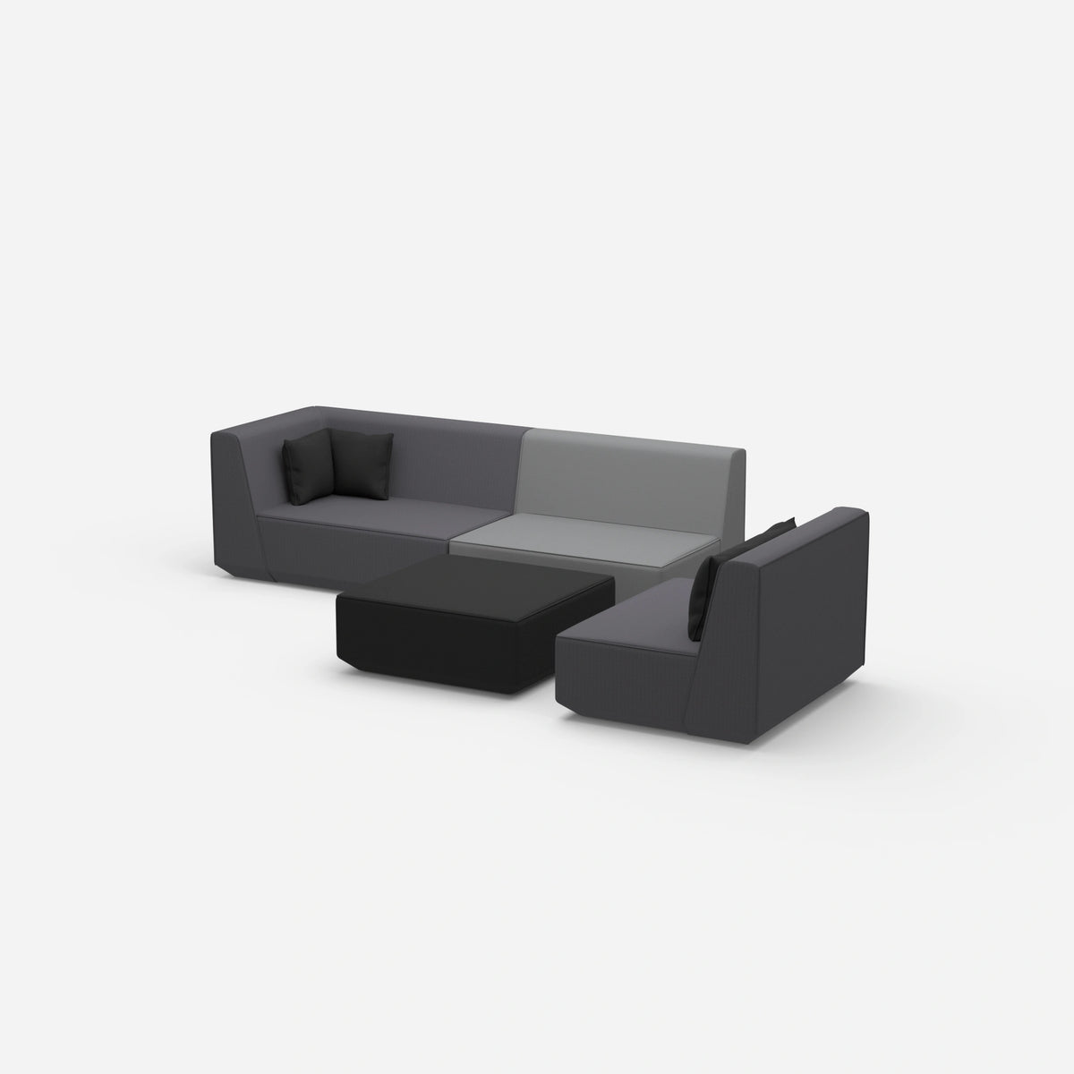 3 Sitzer mit Sessel von der Seite