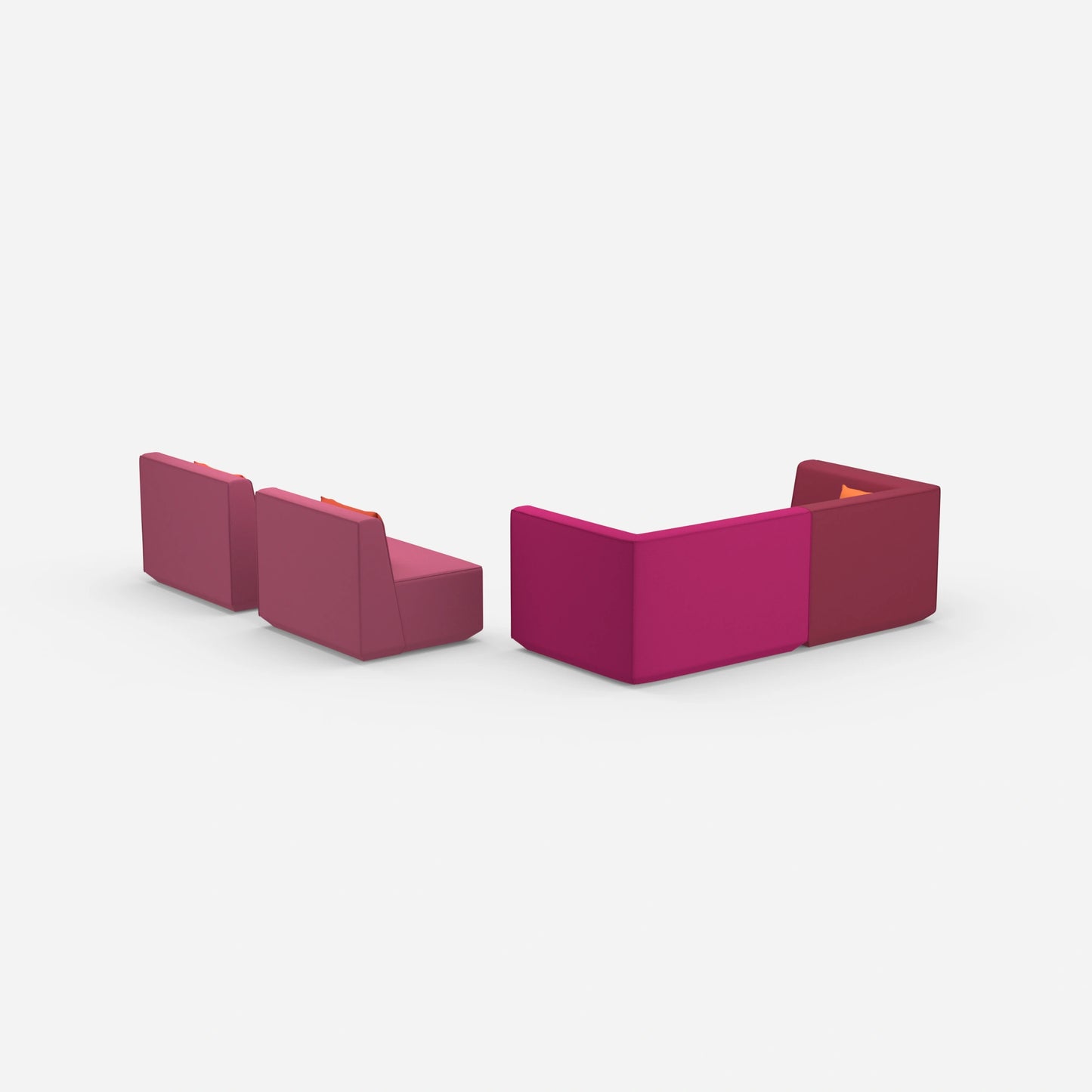3 Sitzer Sofa mit 2 Sesseln von hinten