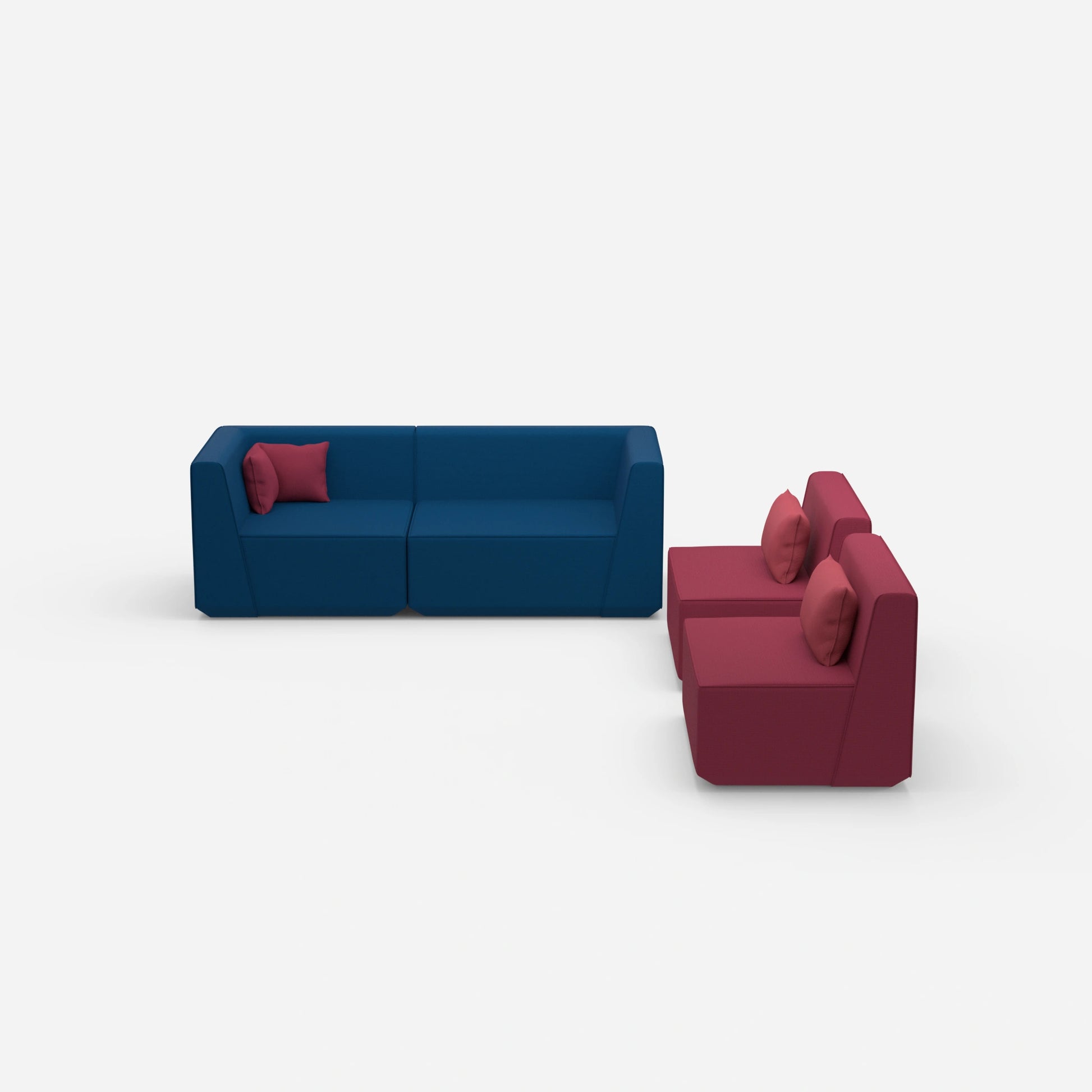 3 Sitzer Sofa mit 2 Sesseln von vorne