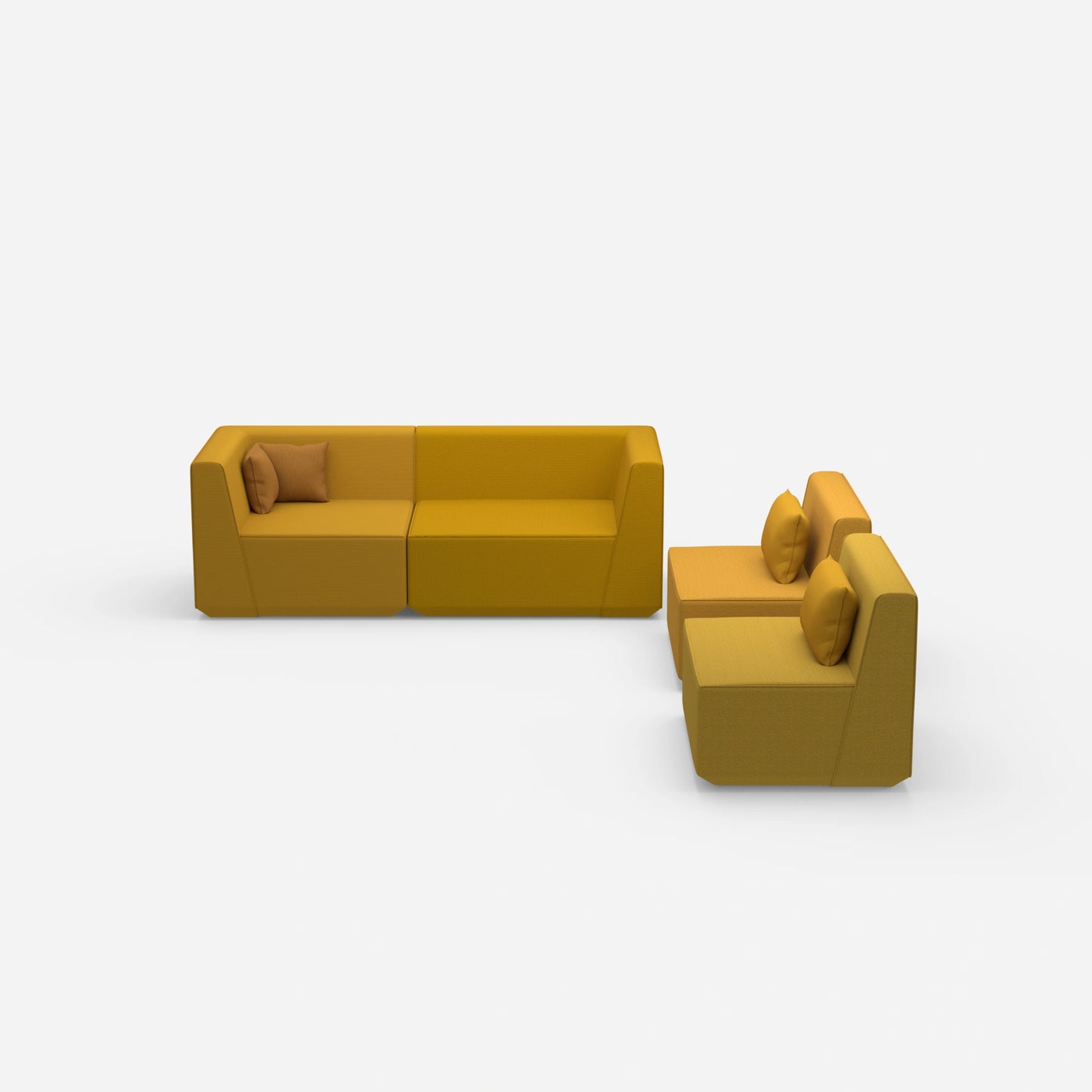 3 Sitzer Sofa mit 2 Sesseln von vorne