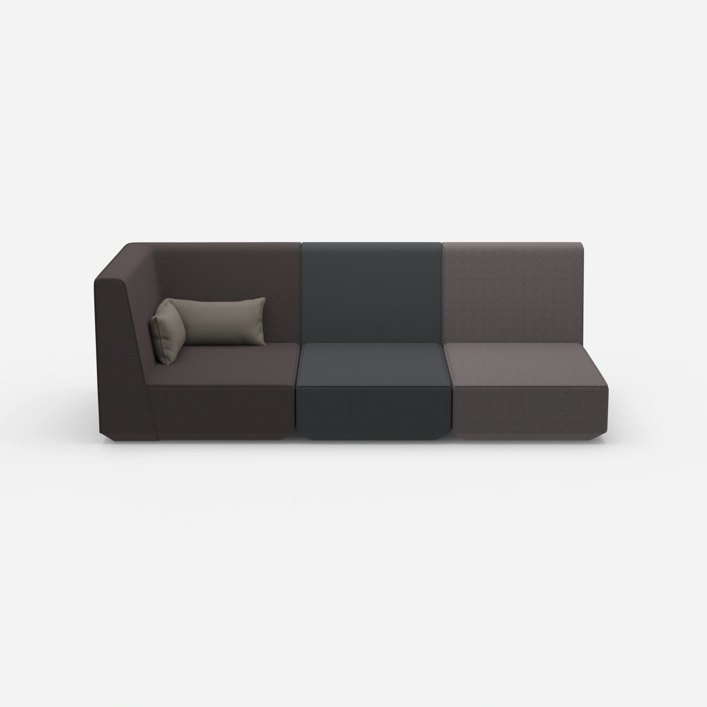 3 seater sofa with reclining function with high backrest from the front