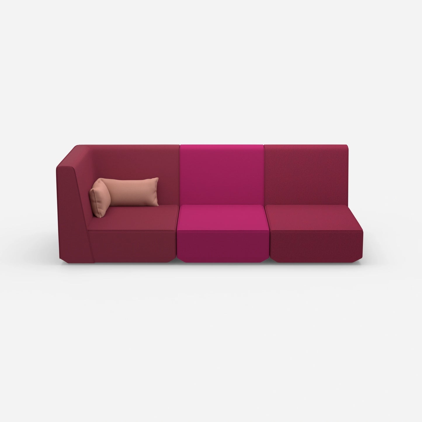 3 seater sofa with reclining function with high backrest from the front