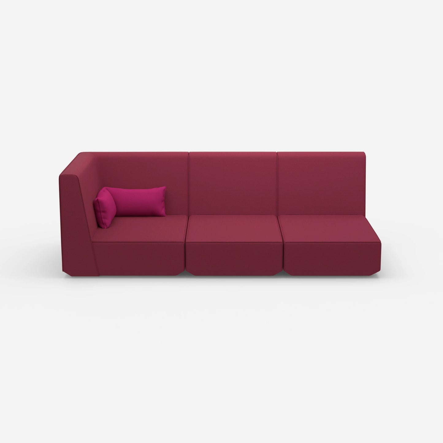 3 seater sofa with reclining function with high backrest from the front