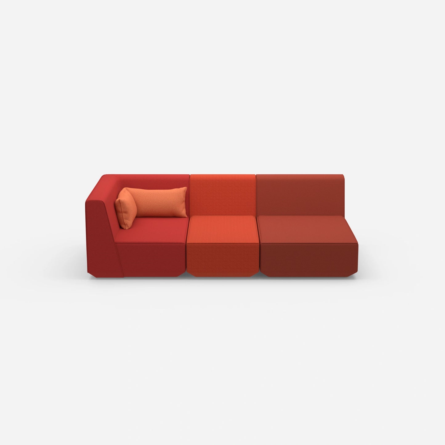 3 Sitzer Sofa modular mit Liegefunktion von vorne