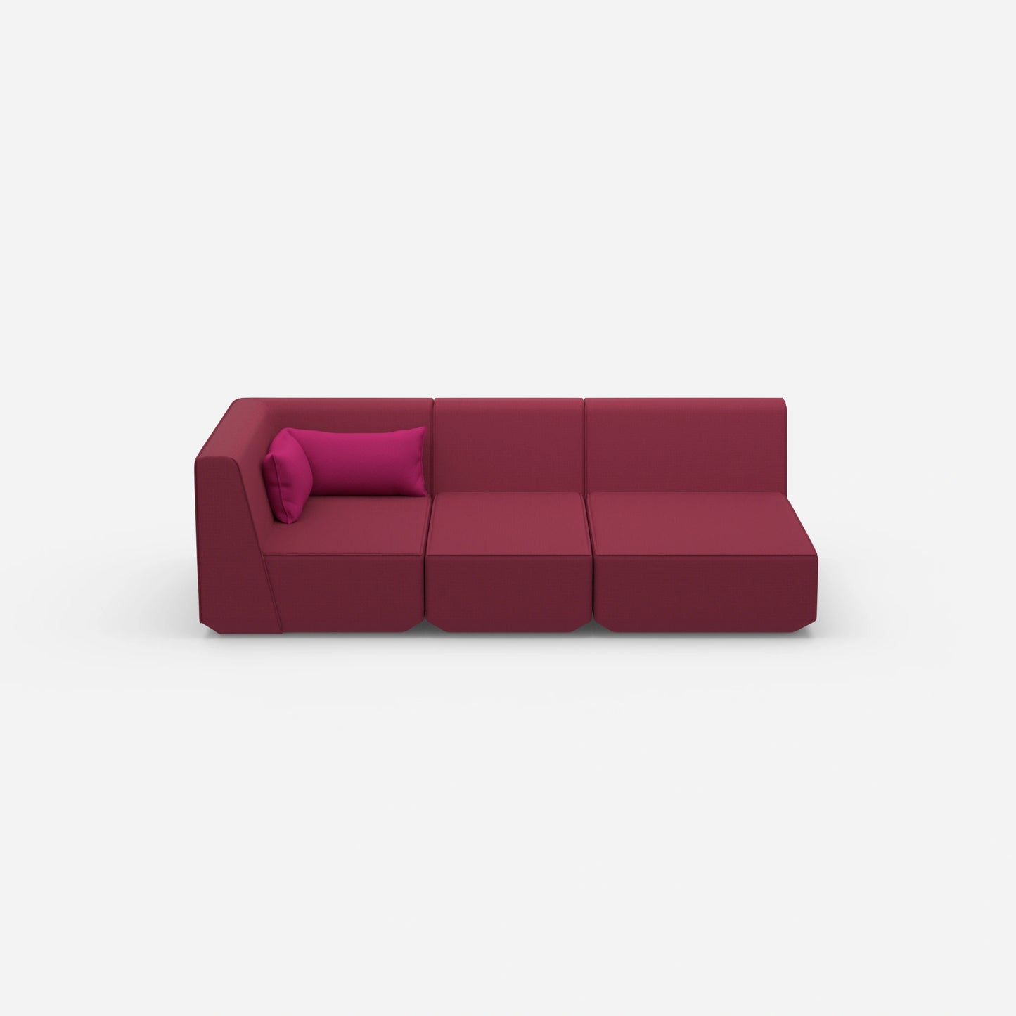 3 Sitzer Sofa modular mit Liegefunktion von vorne