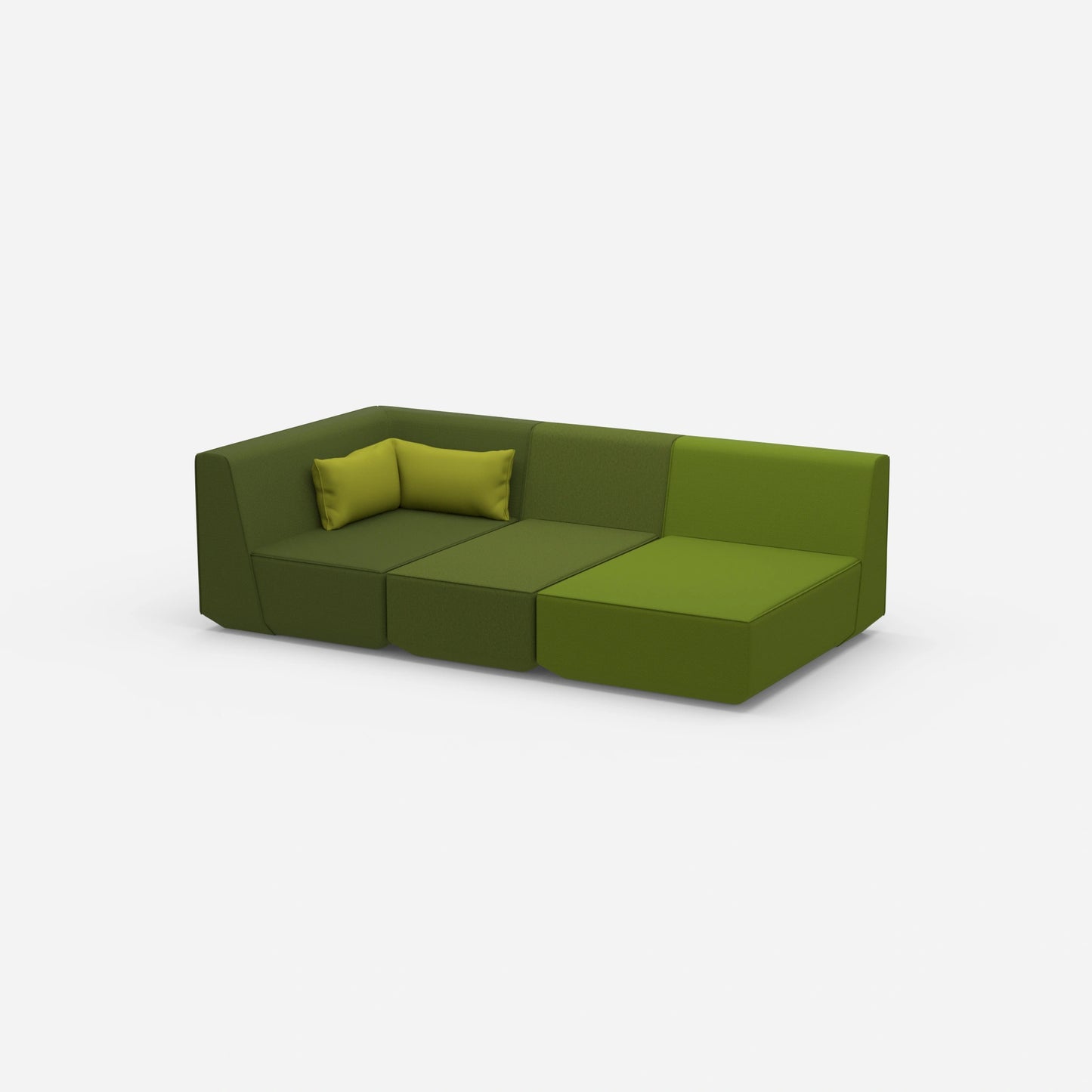 3 Sitzer Sofa modular mit Liegefunktion von der Seite