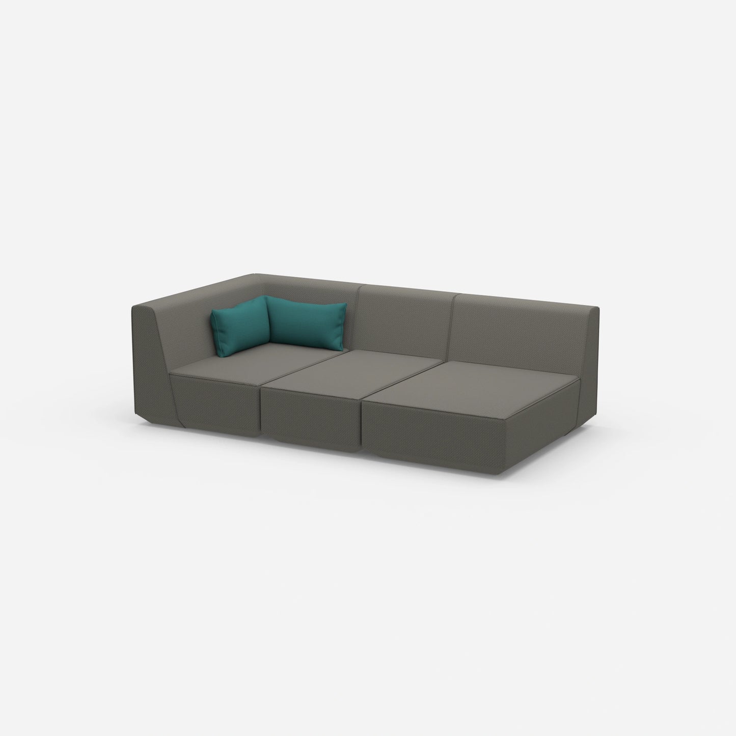 3 Sitzer Sofa modular mit Liegefunktion von der Seite