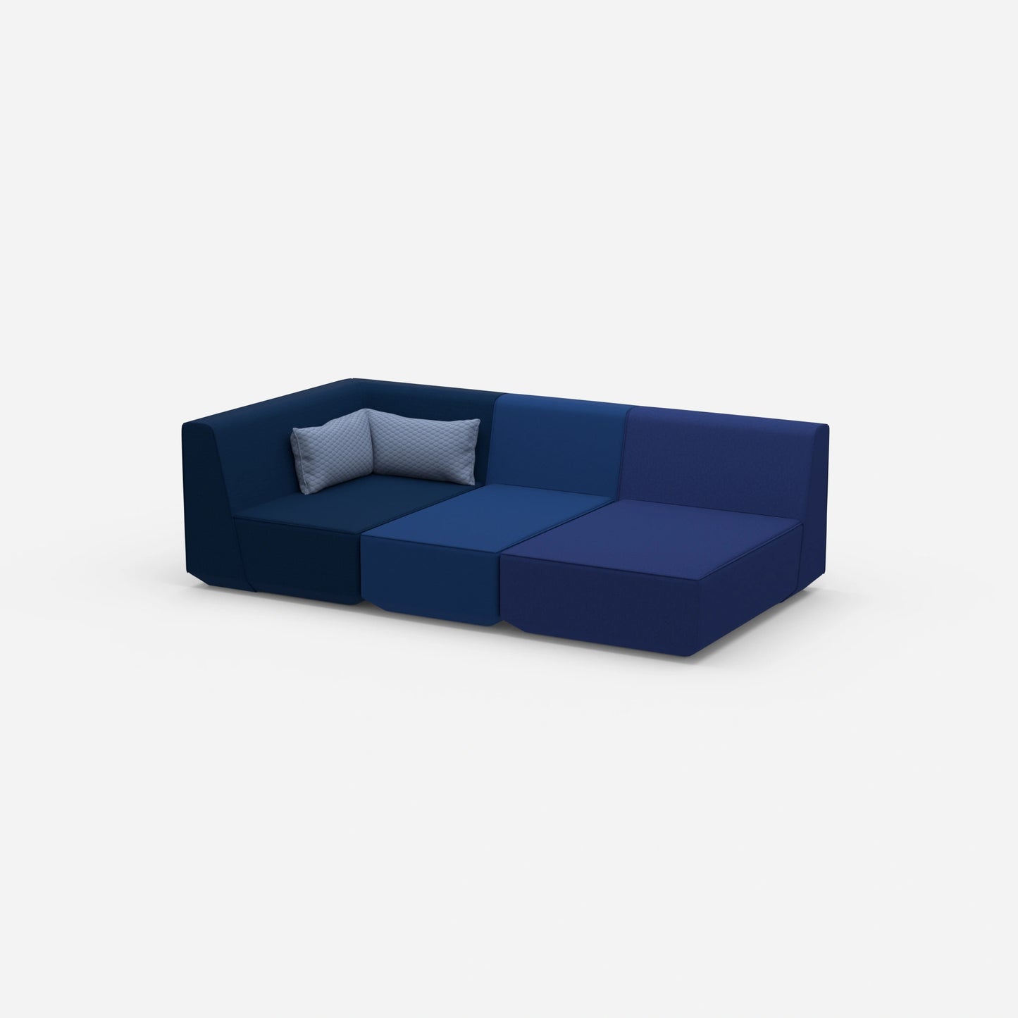 3 Sitzer Sofa modular mit Liegefunktion von der Seite
