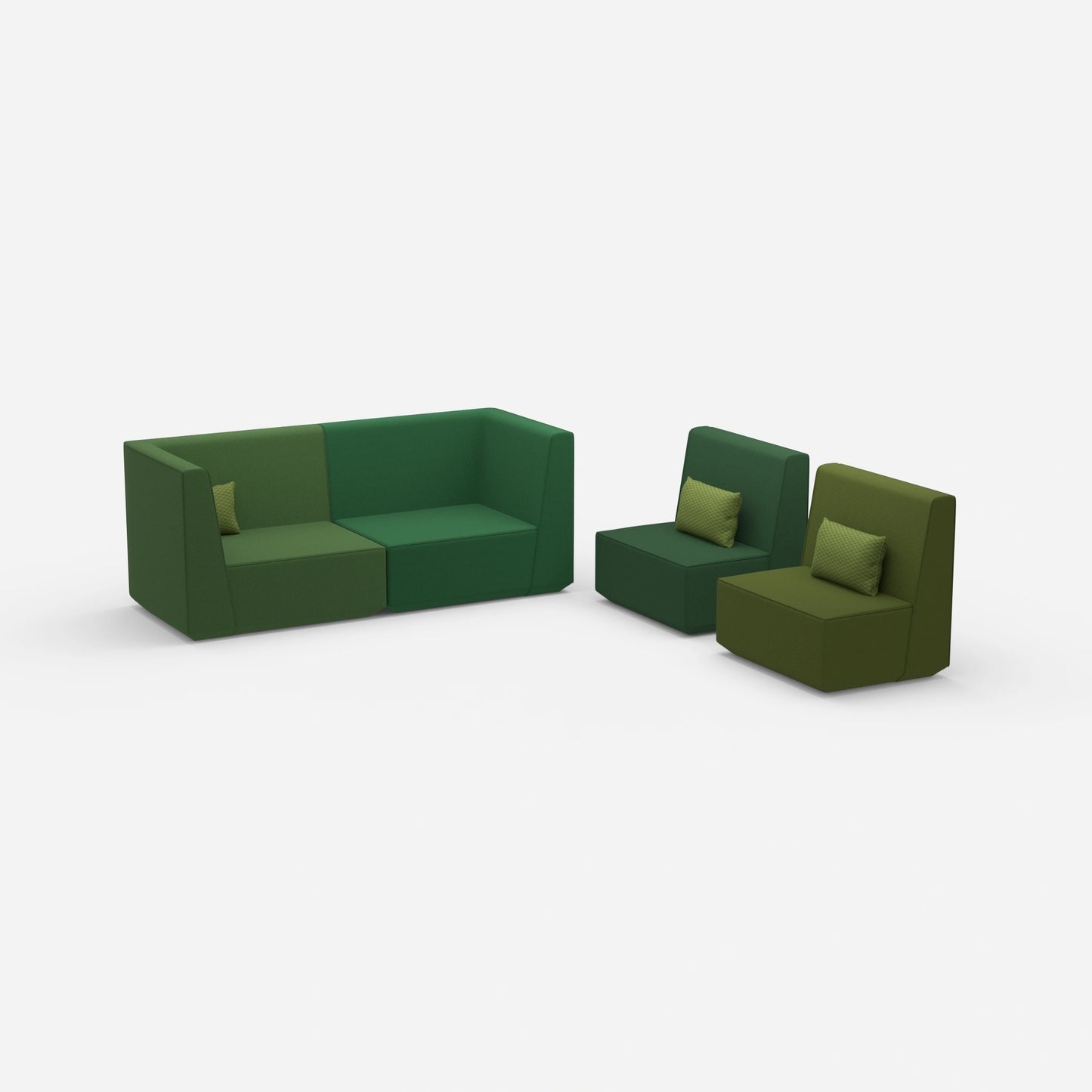 3 seater and 2 armchairs from the side