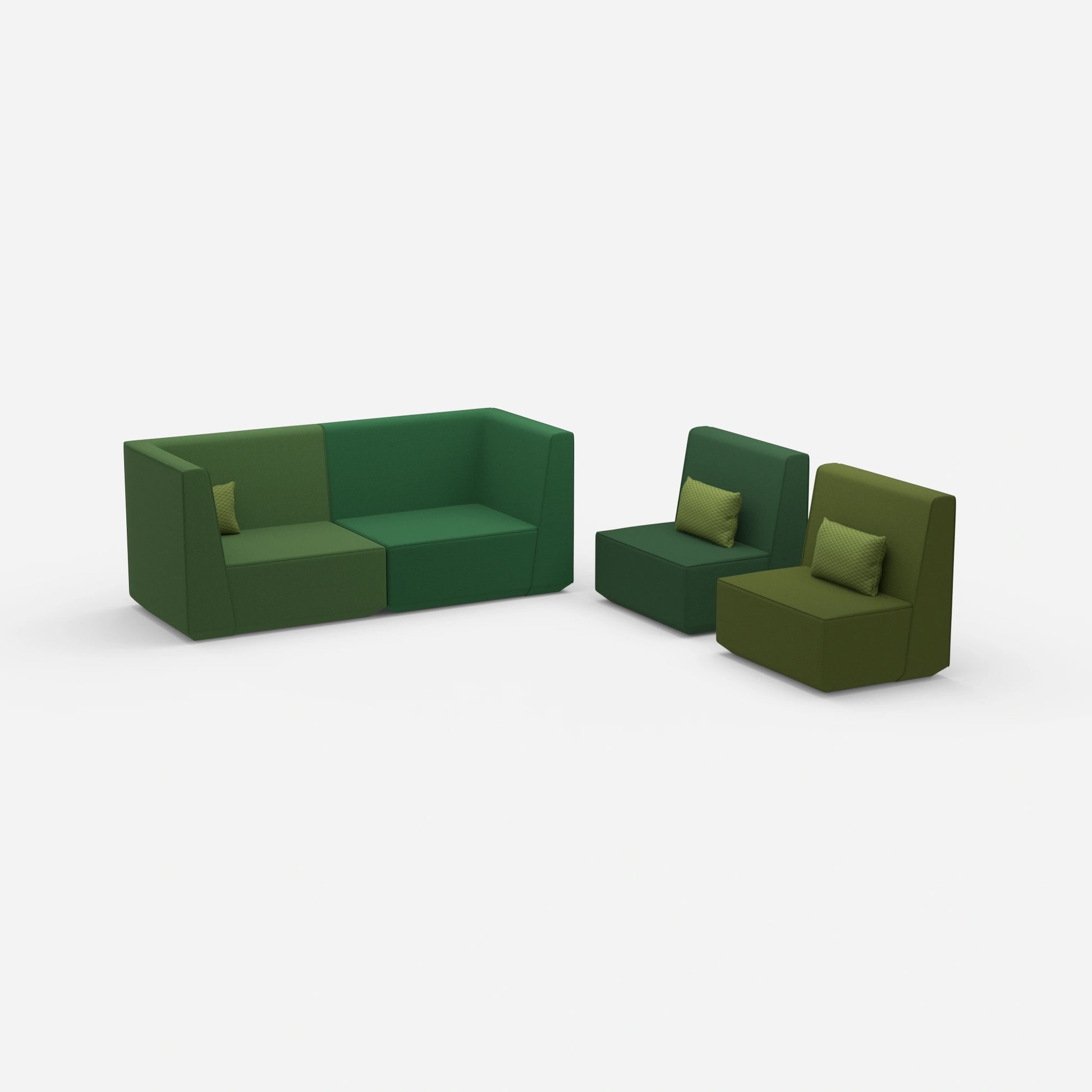 3 seater and 2 armchairs from the side