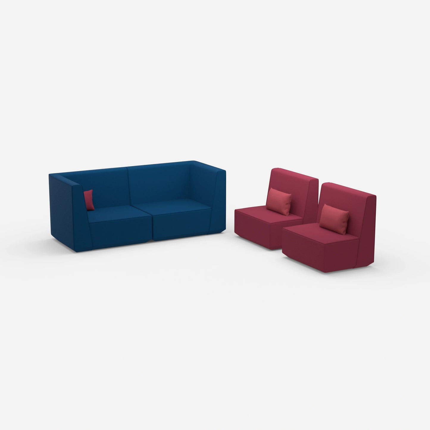 3 seater and 2 armchairs from the side