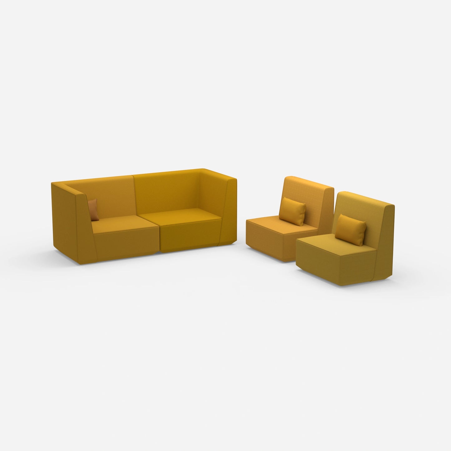 3 seater and 2 armchairs from the side