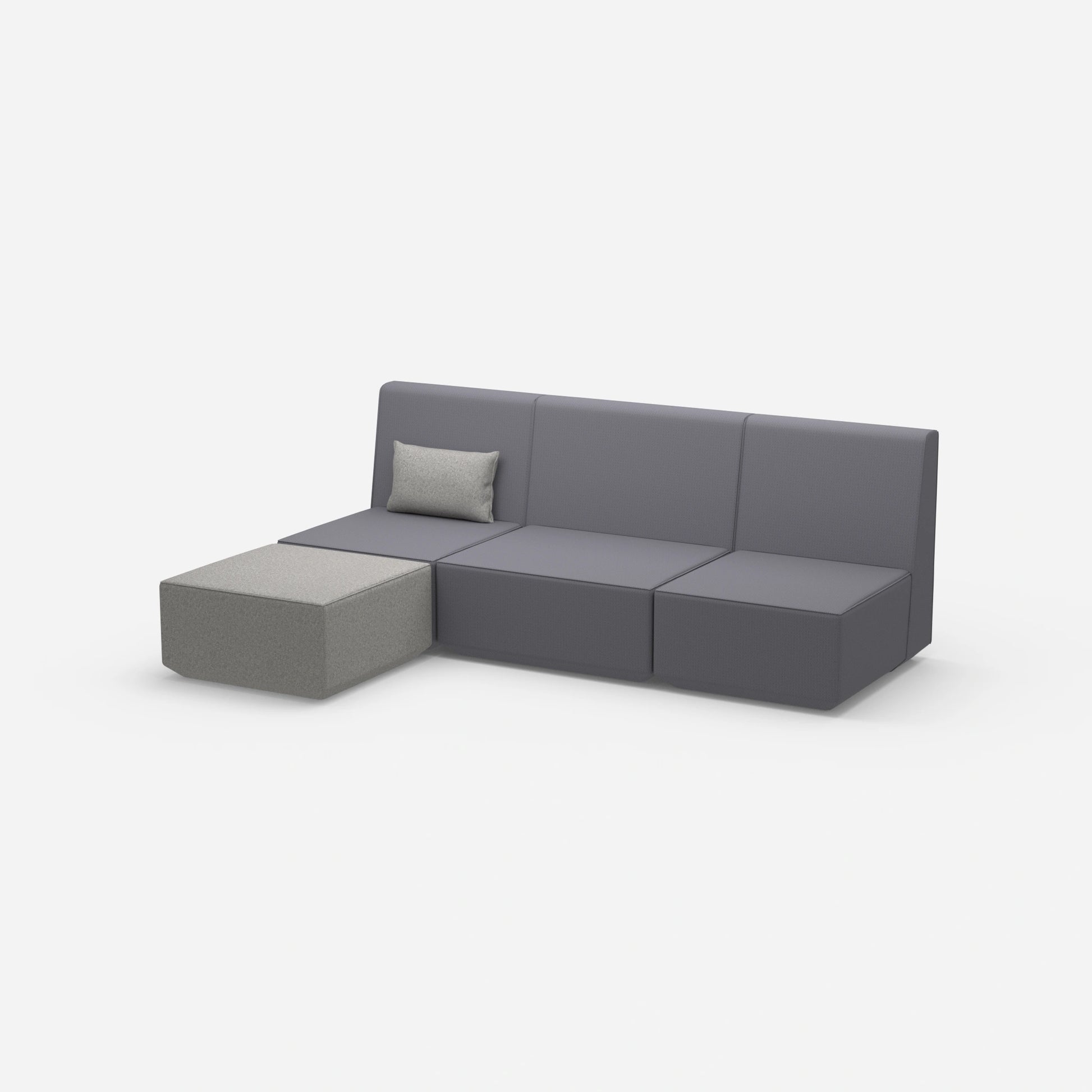 3er Couch grau von der Seite
