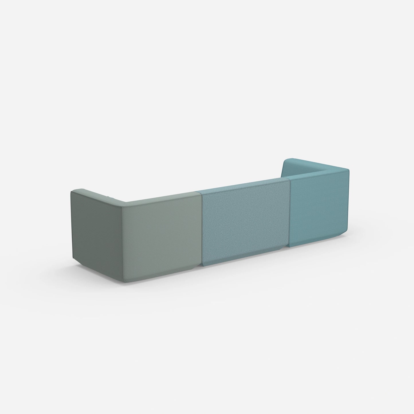 3-seater sofa blue from behind