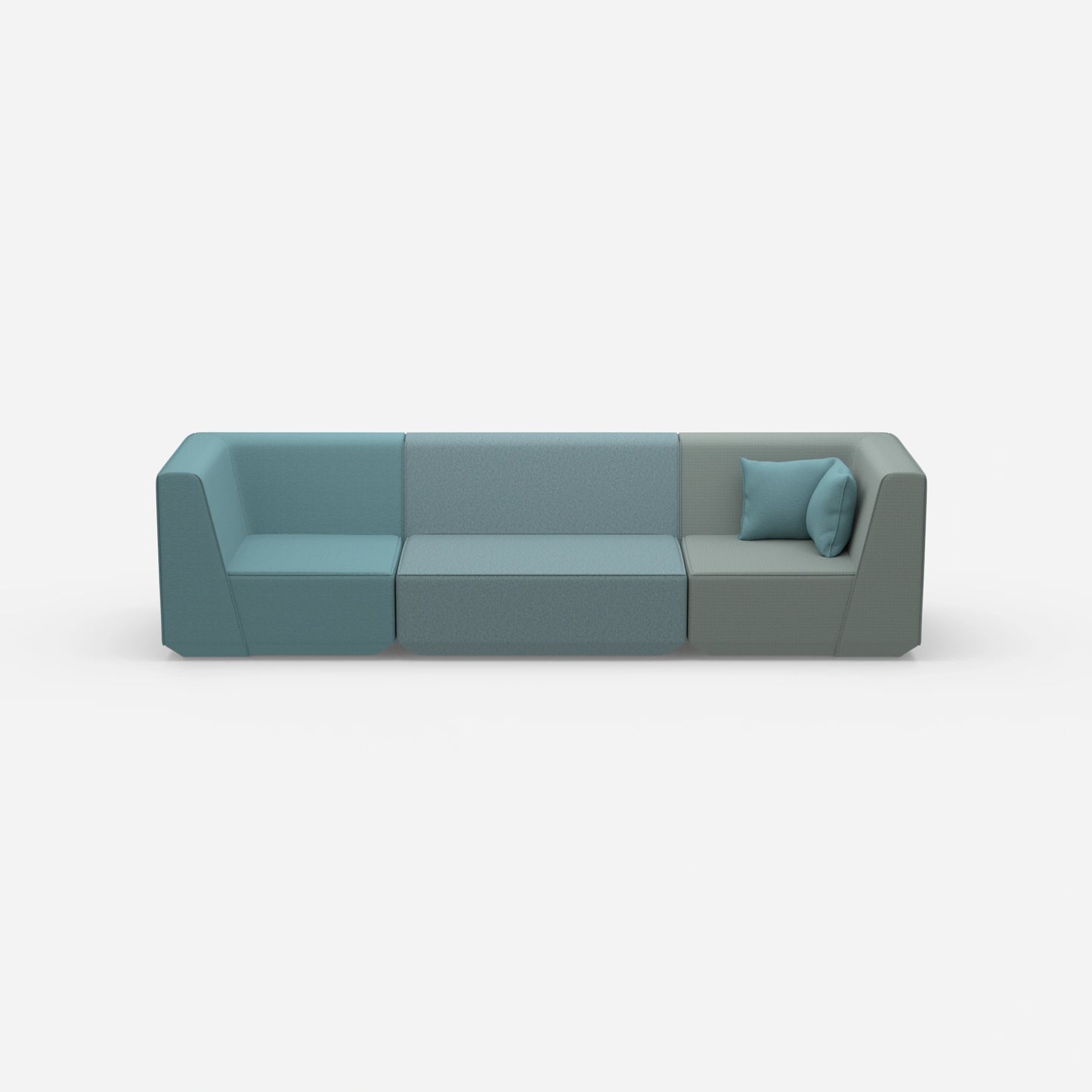 3-seater sofa blue from the front