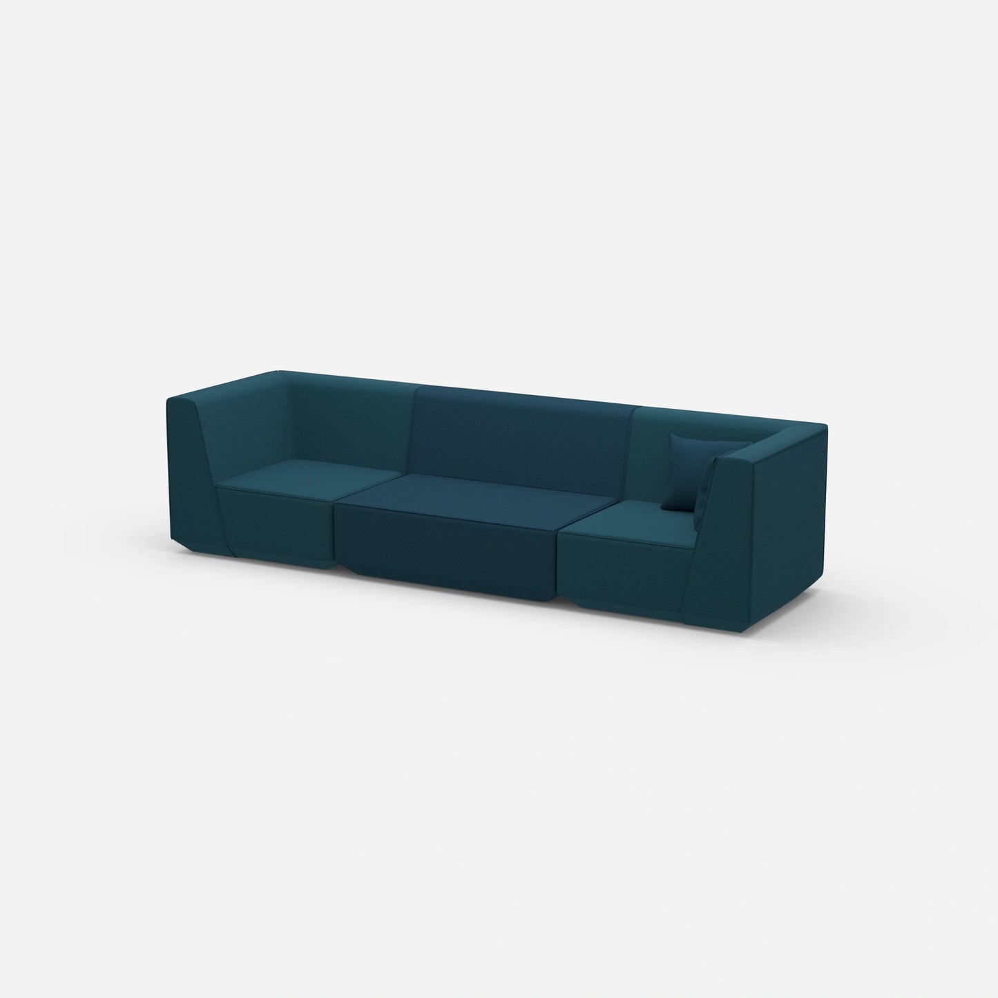 3-seater sofa blue from the side