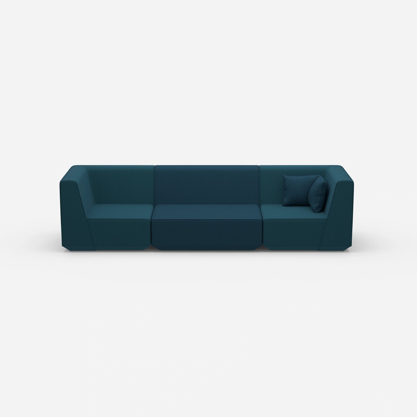 3-seater sofa blue from the front