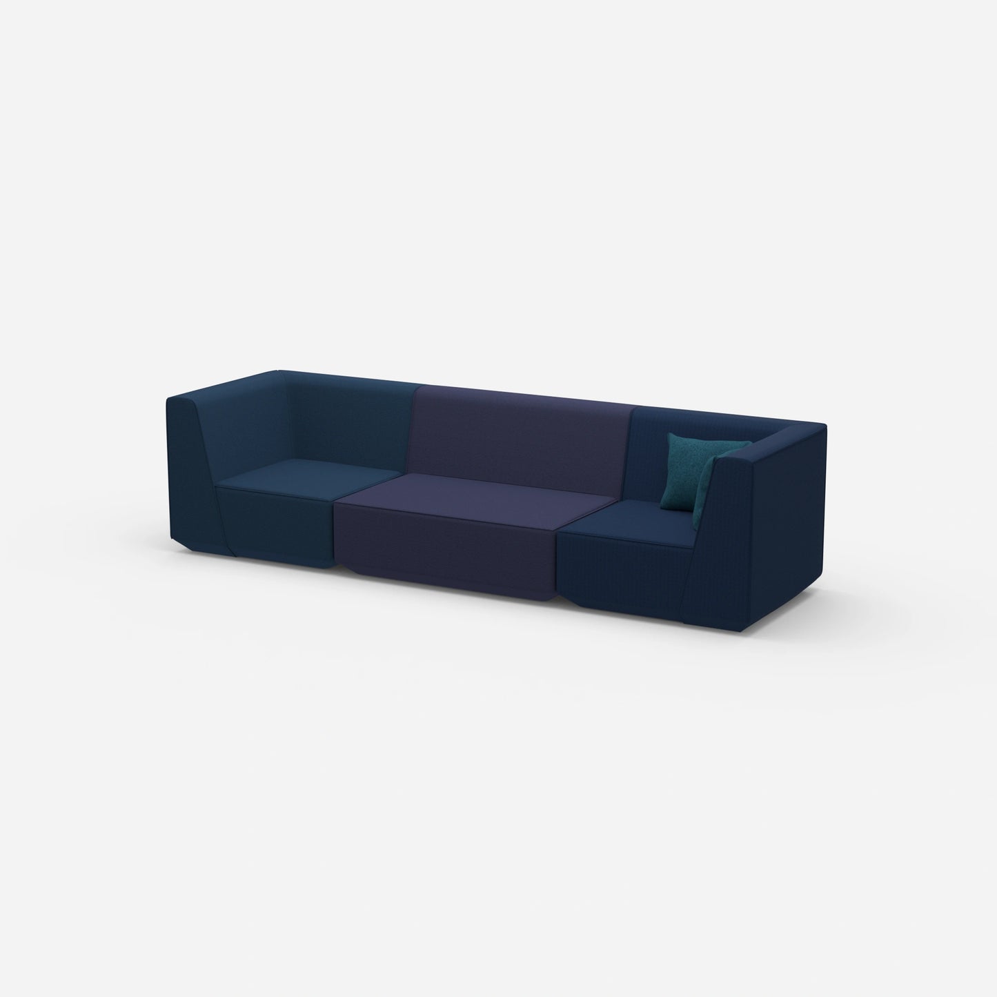3-seater sofa blue from the side