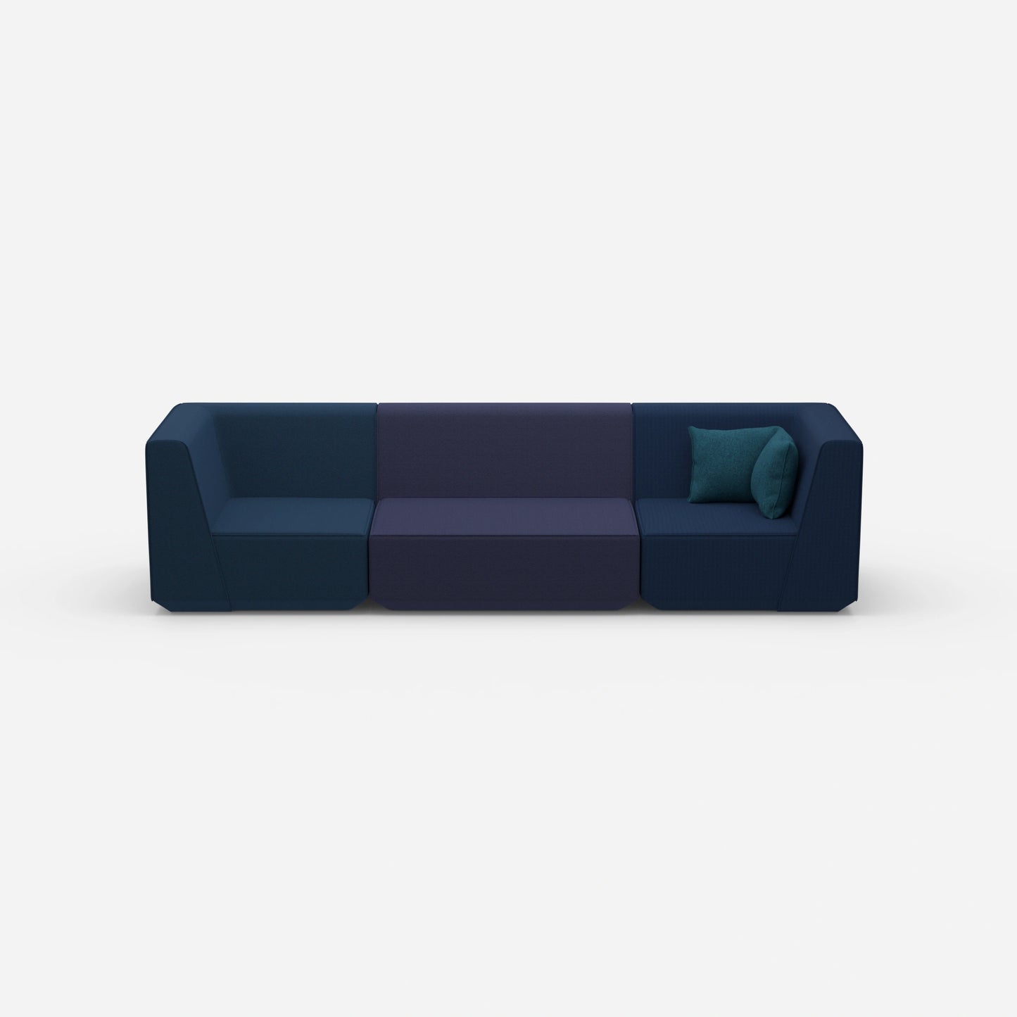 3-seater sofa blue from the front