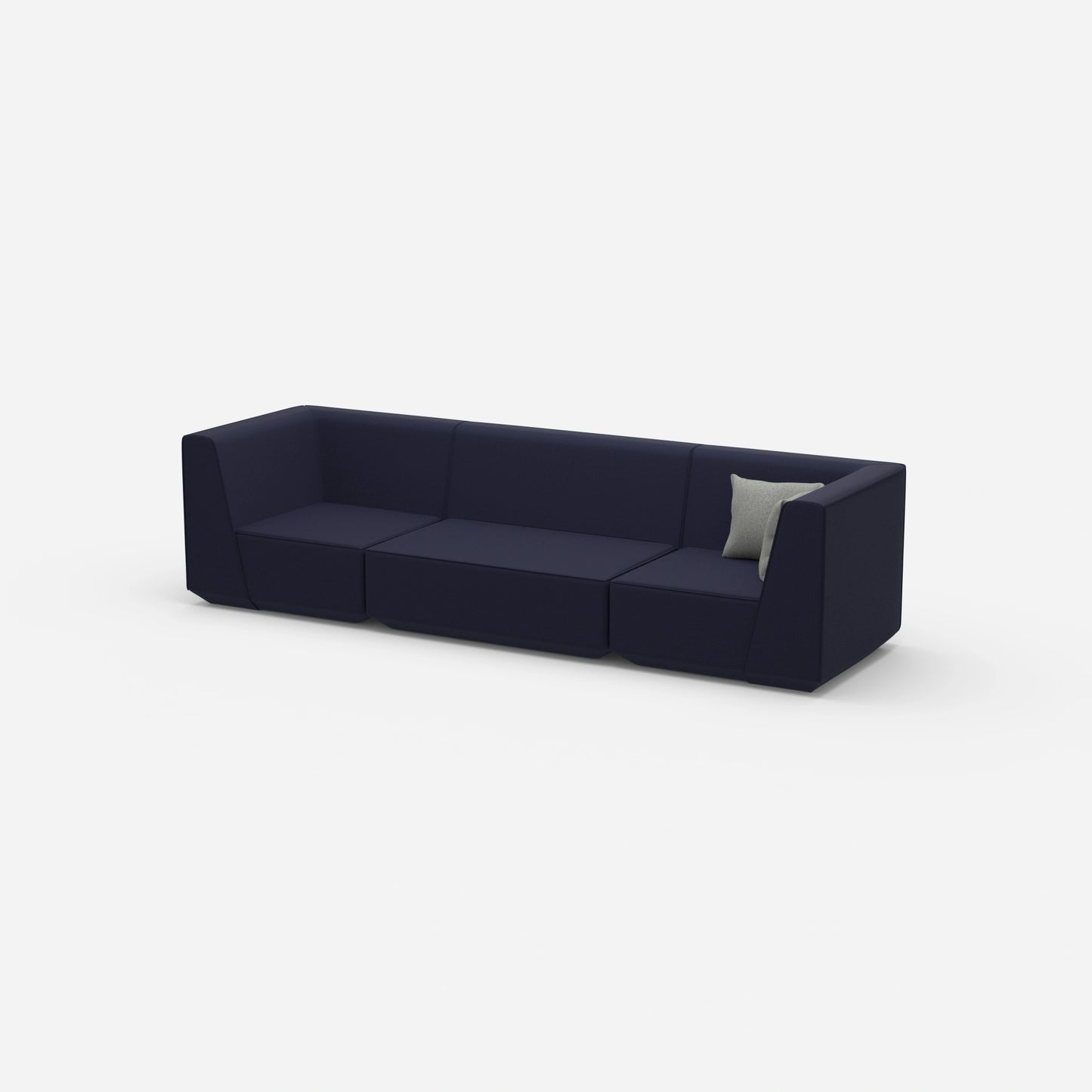 3-seater sofa blue from the side