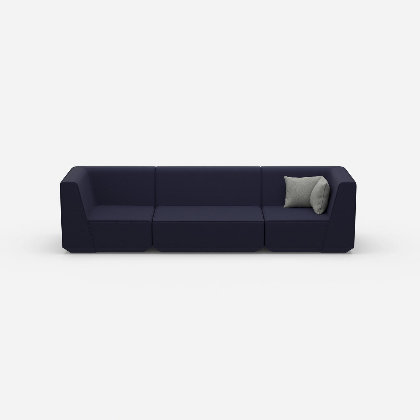 3-seater sofa blue from the front