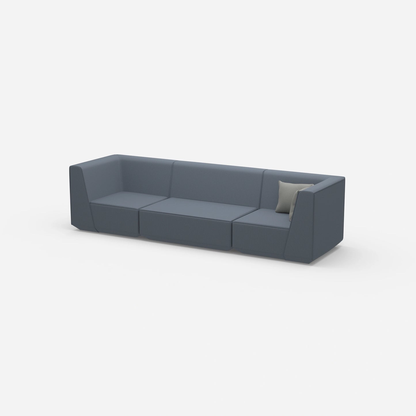 3-seater sofa blue from the side