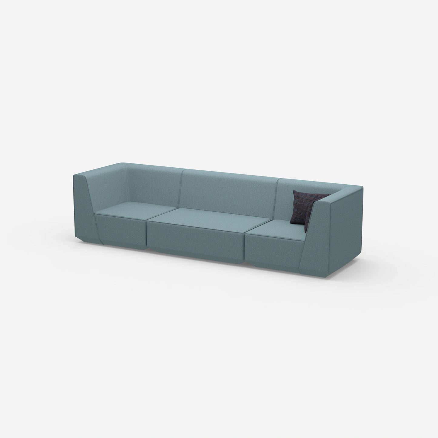 3-seater sofa blue from the side