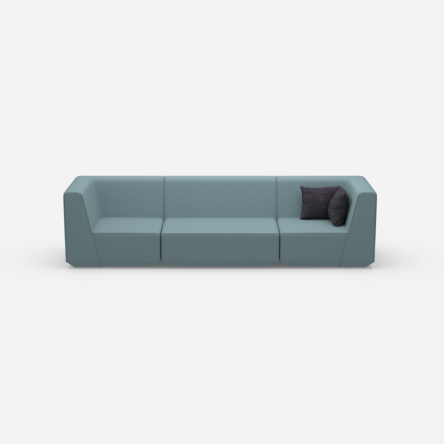 3-seater sofa blue from the front
