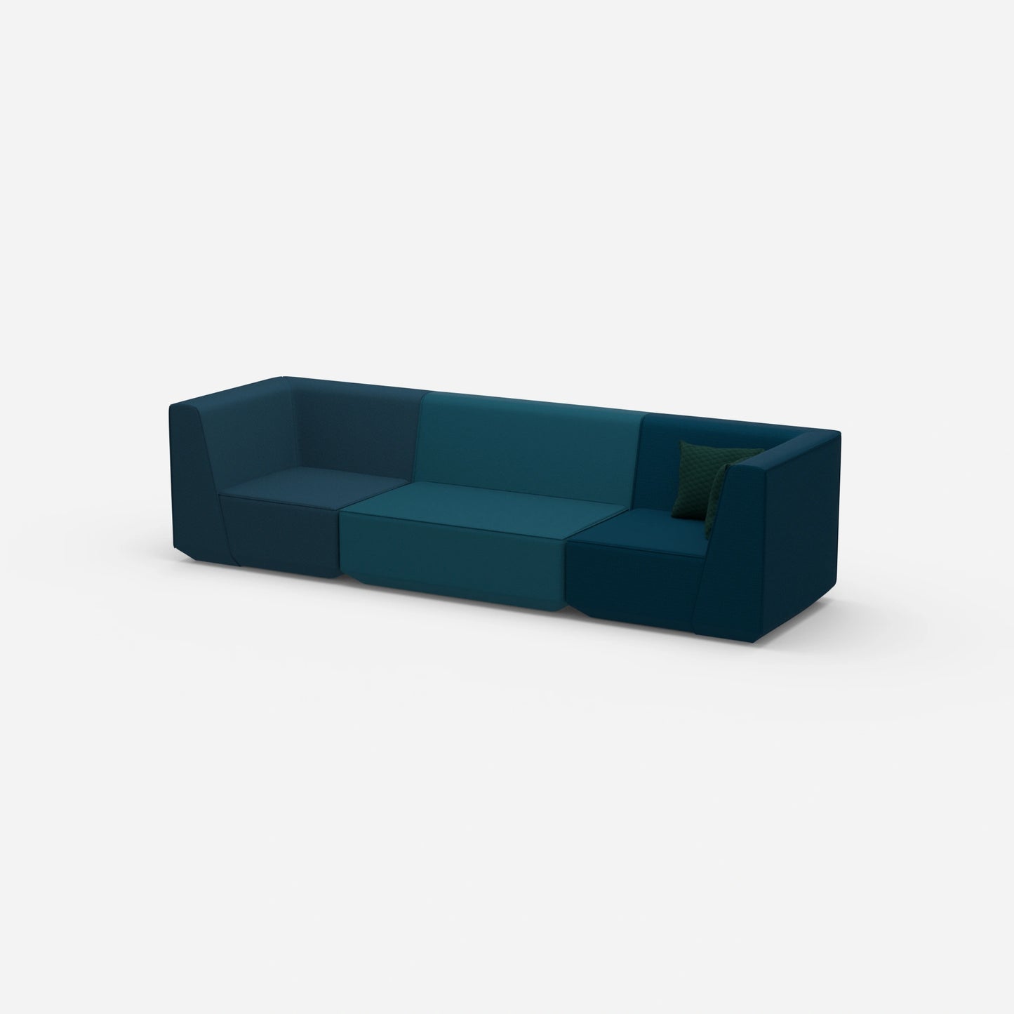 3-seater sofa blue from the side