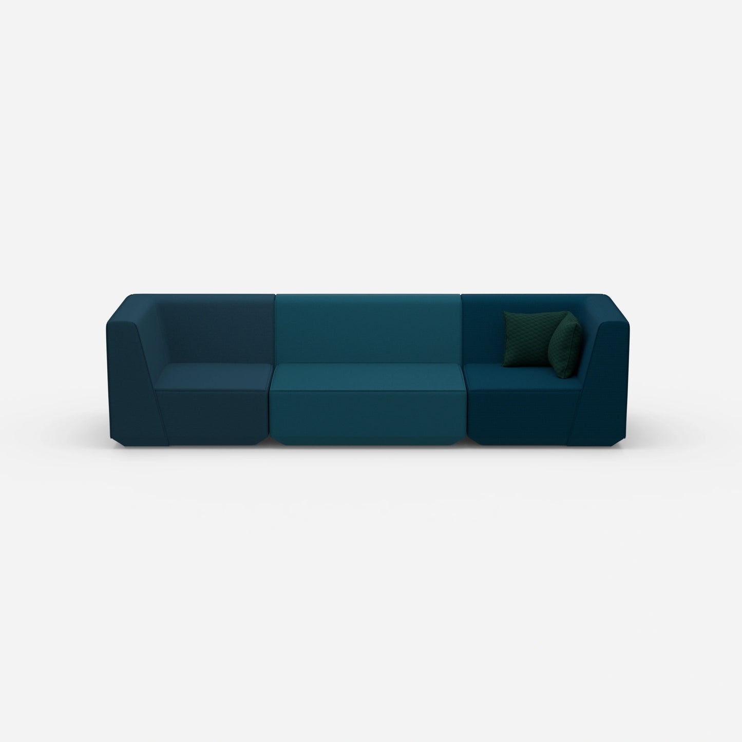 3-seater sofa blue from the front