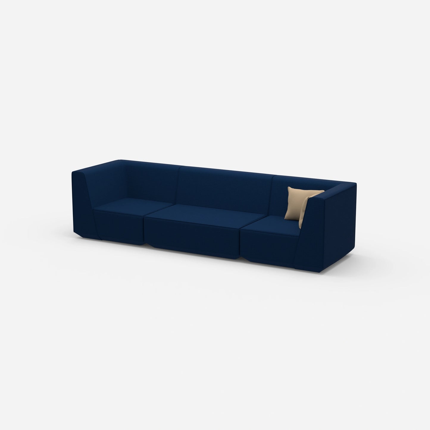 3-seater sofa blue from the side