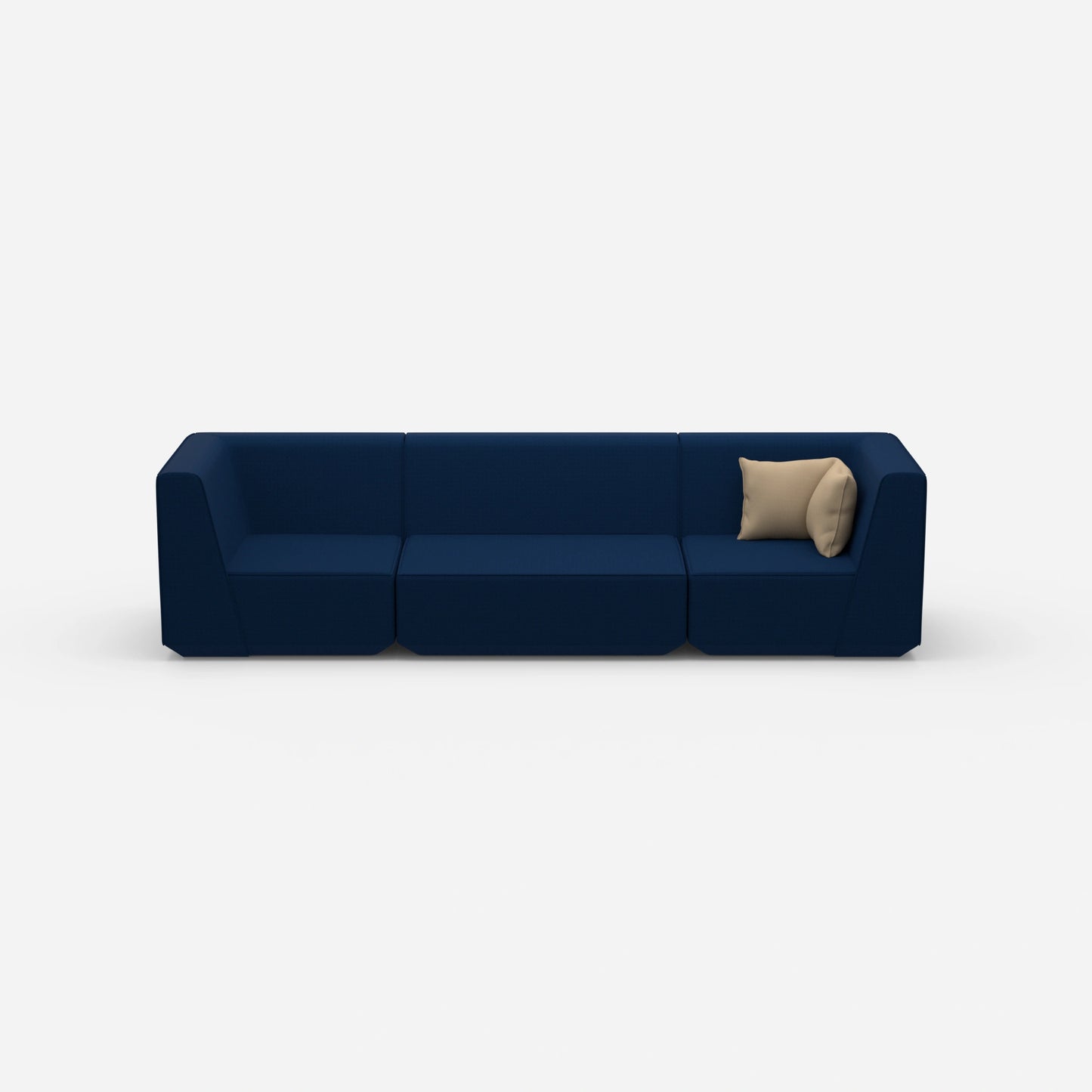 3-seater sofa blue from the front