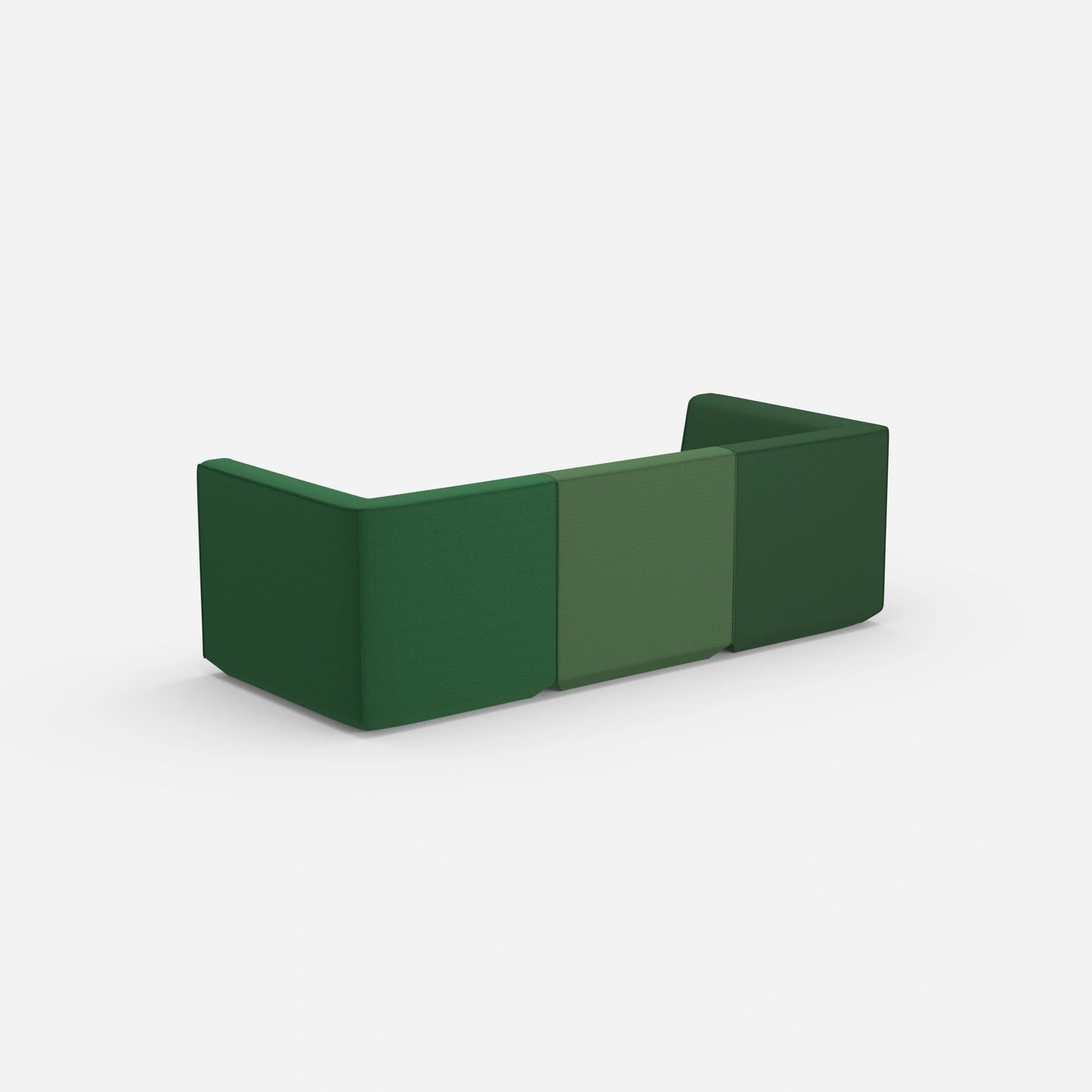 3er Sofa grün von hinten
