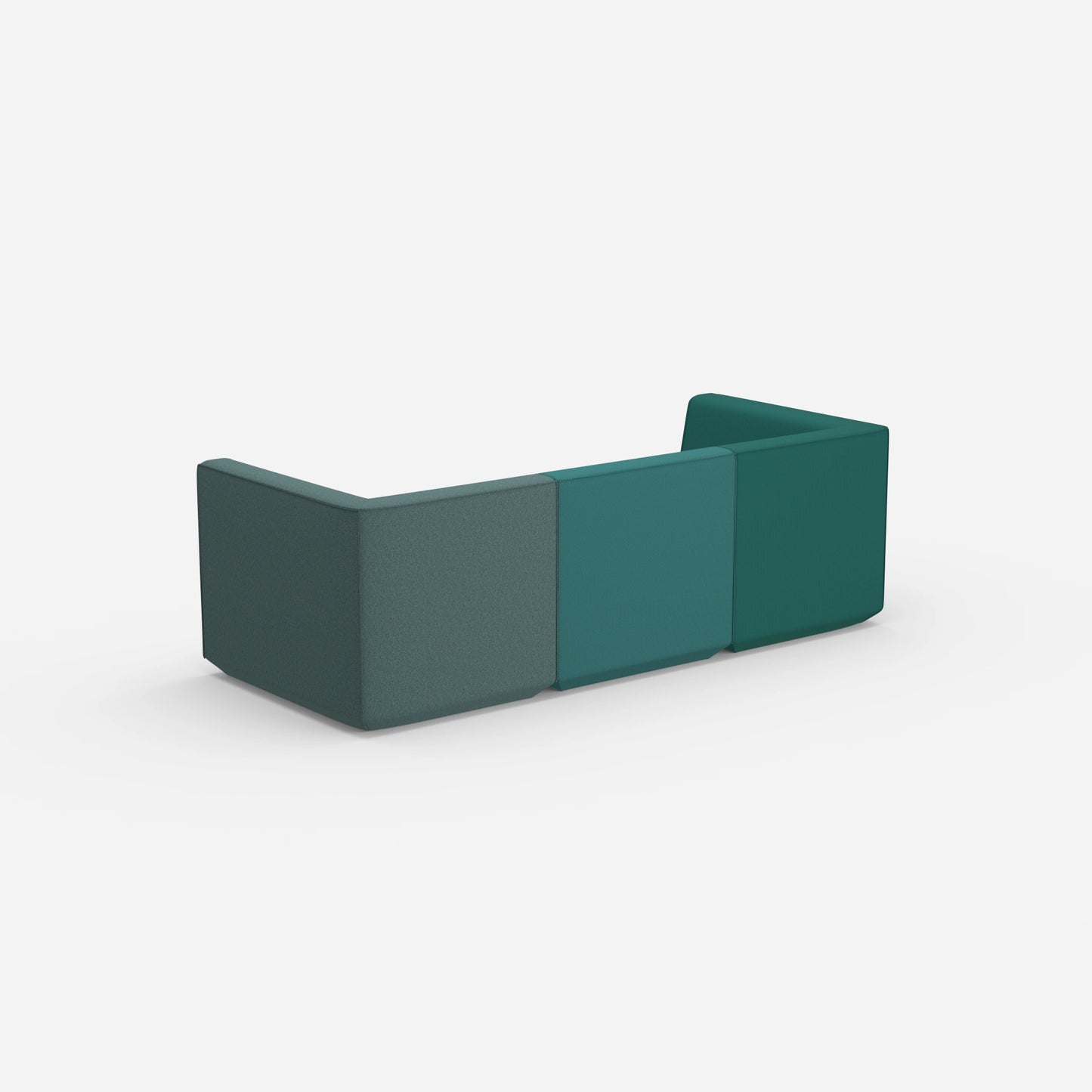 3er Sofa grün von hinten