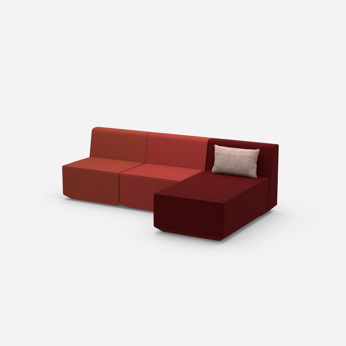 3er Sofa mit Recamiere von der Seite