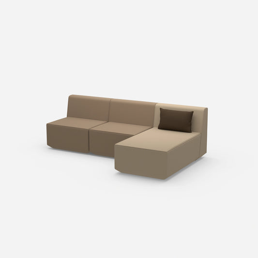 3er Sofa mit Recamiere von der Seite