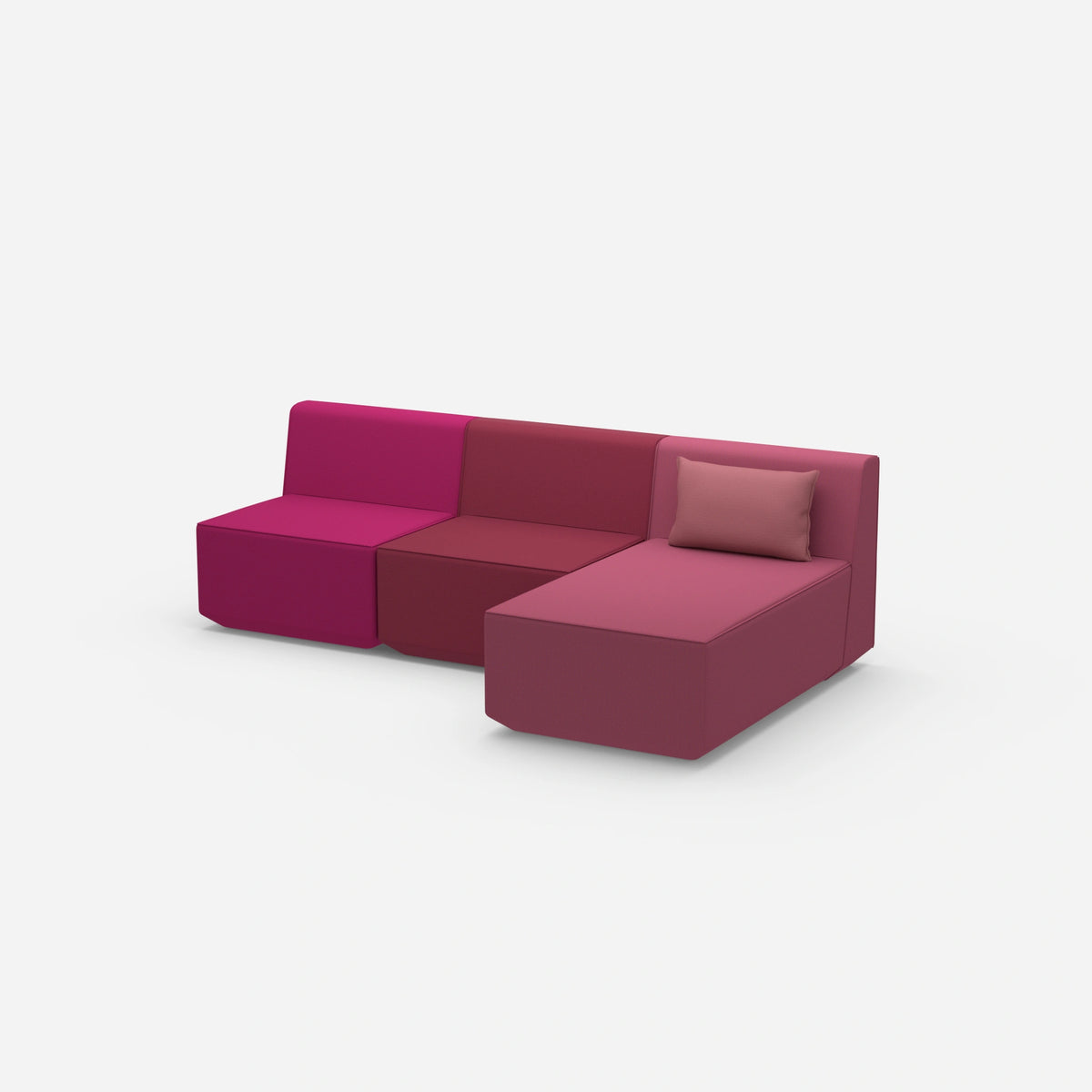 3er Sofa mit Recamiere von der Seite