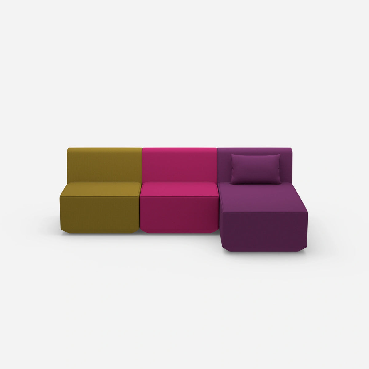 3er Sofa mit Recamiere von vorne