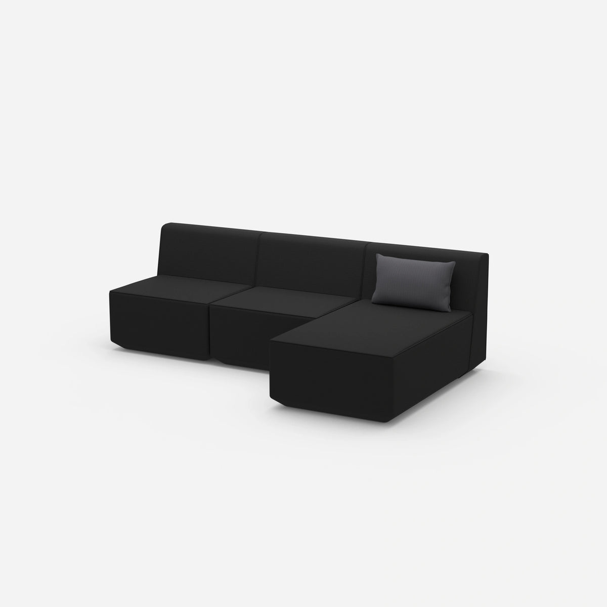 3er Sofa mit Recamiere von der Seite