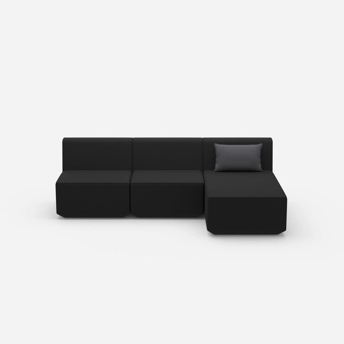 3er Sofa mit Recamiere von vorne